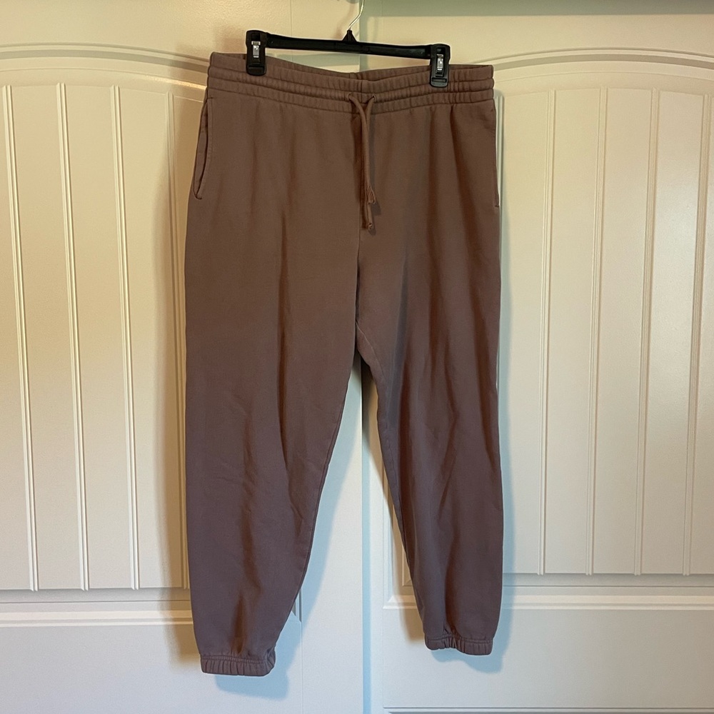 TNA Cozy fleece brown purple sweat pants size XL